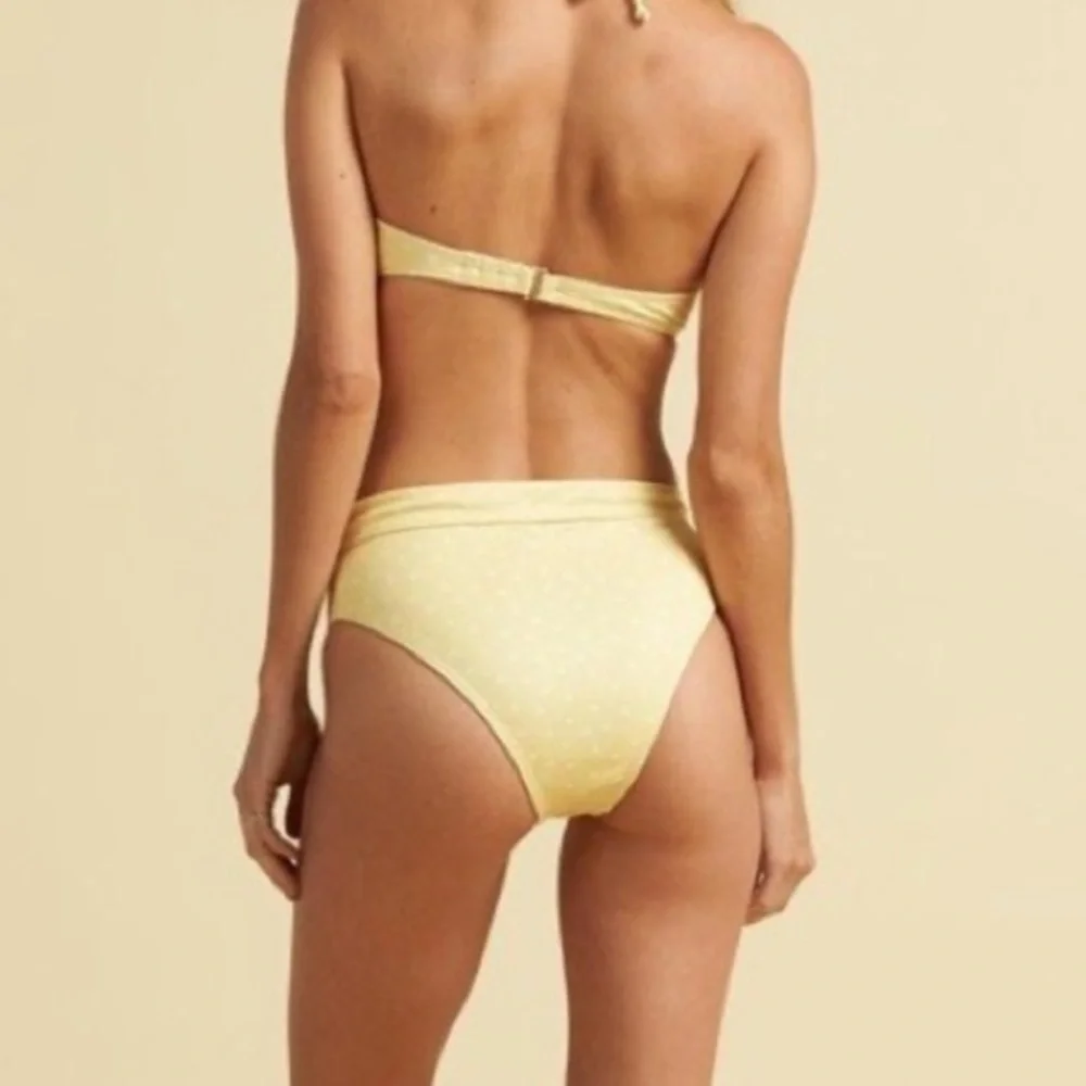 Billabong x Salty Blonde •• Yellow Polka Dot Fixed Tri Bikini Top | Rise Bottoms - Picture 11 of 16